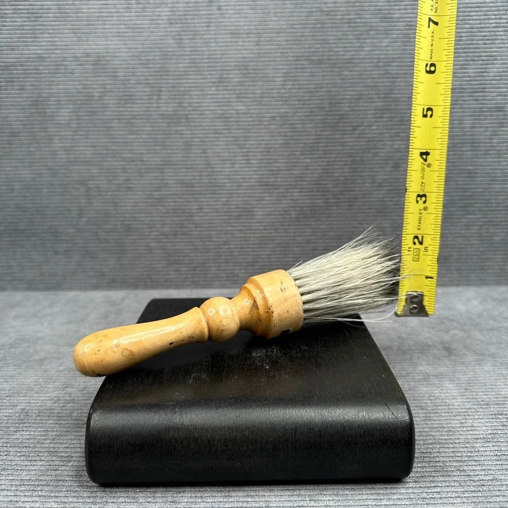 Vintage Marvy Boar Bristle Neck Duster Barber Brush Wood Handle 7 Inch